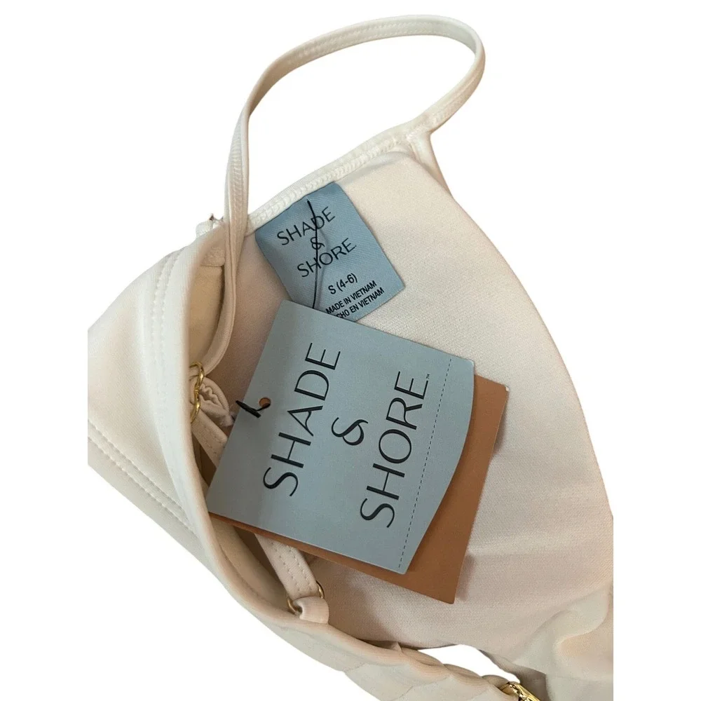 Shade & Shore Cream Bikini Top Underwire Adjustable Straps Size S‎ (4-6)